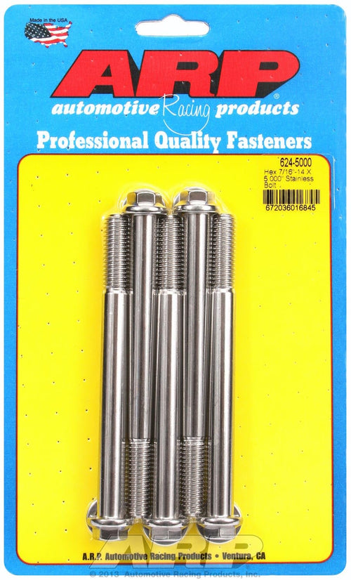 ARP 5in SS Hex Bolt Kit 7/16-14 (Pack of 5)