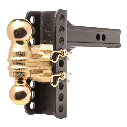 Trailer Hitch Ball Mount Husky Towing 33104 Class III/IV - Fits 2 Inch Receiver, Dual Hitch Ball 2” & 2-5/16”, 6” Drop / 5-1/4” Rise, 12” Solid Steel Shank, 14,000 lbs GTW, Black Powder Coated