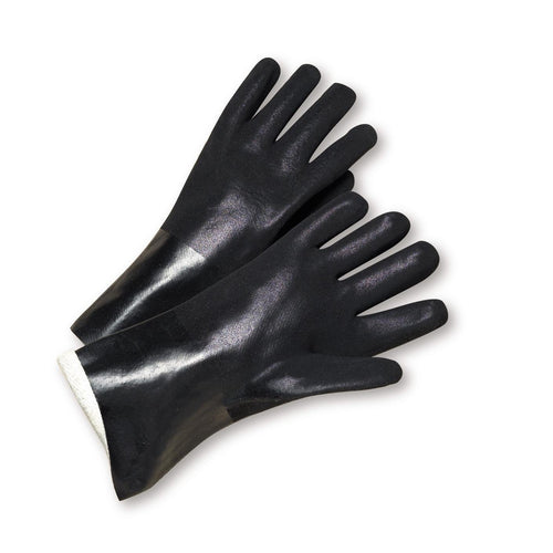 J1017RF West Chester Rough PVC Coated Gloves – Black, Size 10, Jersey Lined Gloves, Rough Finish for Wet Grip