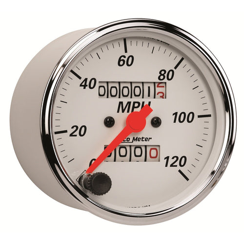 Auto Meter Arctic White 1396 Mechanical Speedometer, 3.125 in.
