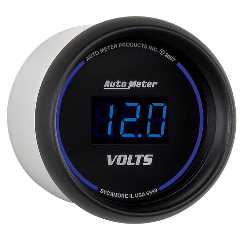 Cobalt Auto Meter Digital Voltmeter Gauge 2.3125 in. 6993