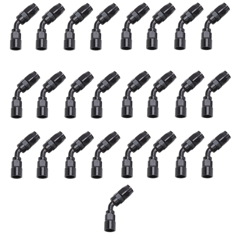 610125 RUSSELL Full Flow Hose End 45 Deg -12An All Blk Finish