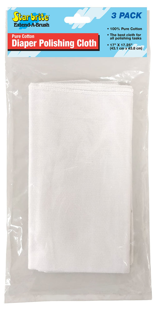 Cotton Diaper STAR BRITE Polishing Cloths (3 Pack) (040039P)
