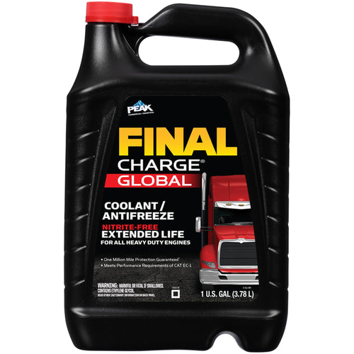 FINAL CHARGE PEAK Global Extended Life Concentrate Antifreeze/Coolant for All Heavy Duty Engine Cooling Systems, 1 Gal.