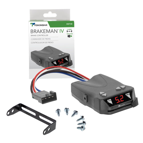 Brakeman IV Tekonsha 8507120, Time-Delay Brake Controller For Trailers with 1-4 Axles, Compatible with Ford, GM, Chevy, Dodge, RAM, Toyota, Jeep. Wiring harness sold separately.
