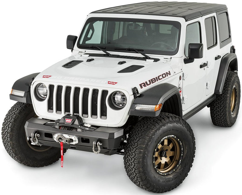 Elite Series WARN Stubby Front Bumper for Jeep JL Wrangler, Without Grille Guard Tube, Black