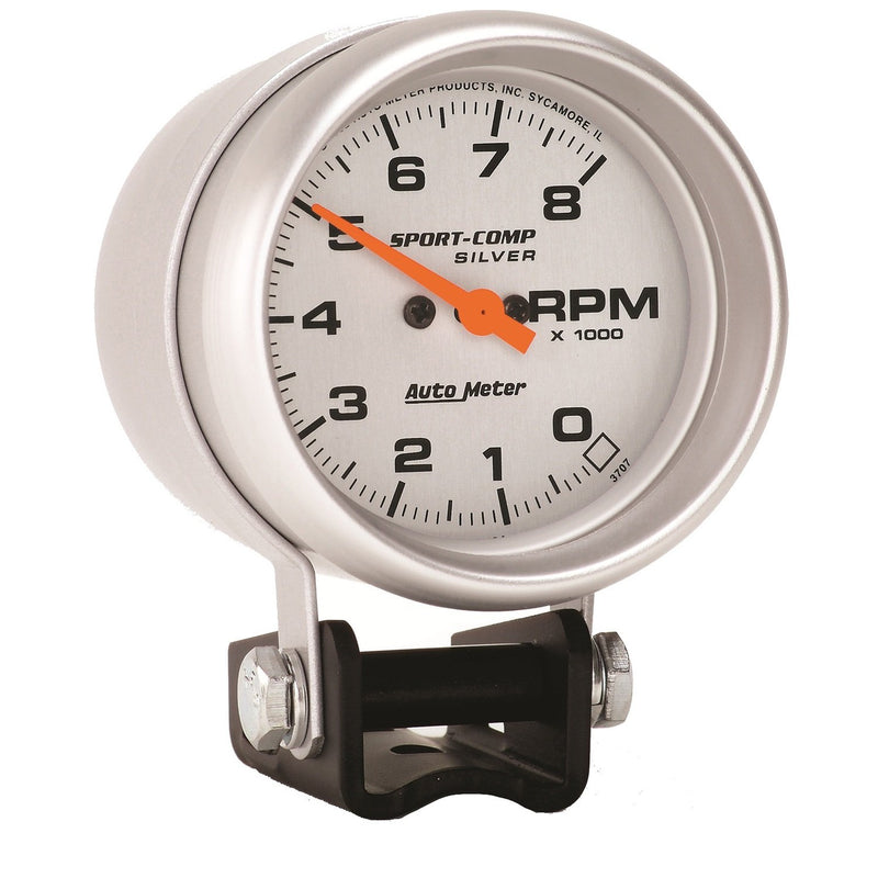 Auto Meter Sport-Comp 3707 Silver Mini Tachometer,2.625 in.