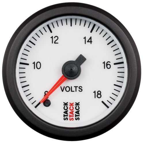52mm Stack ST3366 Professional Stepper Motor White 8-18V Battery Voltage Gauge