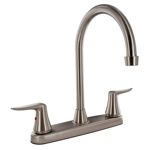 VALTERRA 8" Faucet Deck Brushed Nickel Hi-Arc Spout 2-Handle
