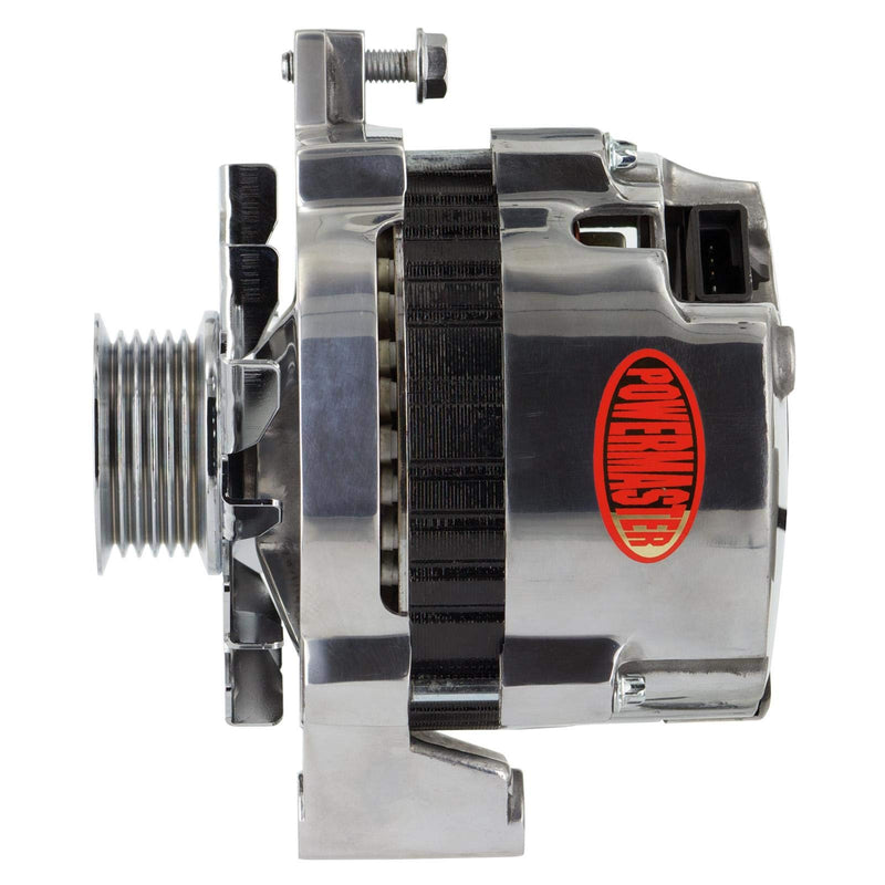 Alt GM CS130 Powermaster Polish 140A 6 grv Pulley Str MTG 6.61" Side BAT Post 1-Wire or OE Hookup
