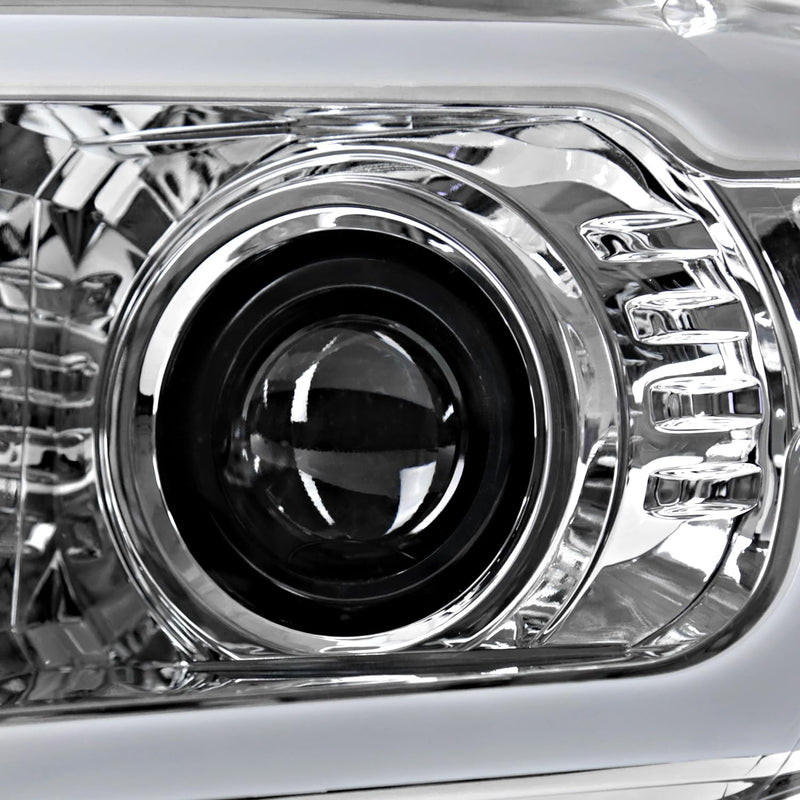 Chrome Projector Headlights Spec-D Tuning w/LED Tube Compatible with 2005-2011 Toyota Tacoma, Left + Right Pair Headlamps Assembly