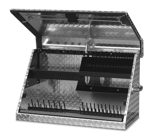 30" x 15" Heavy Duty Steel Triangle Toolbox Montezuma (aluminum, brite)