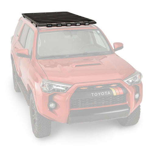 DEK KUAT Direct Mount Rooftop Platform Rack with Integrated Diode Dynamics Light Bar for Over-Hood Illumination, 2010-2024 Toyota 4Runner 5th Generation