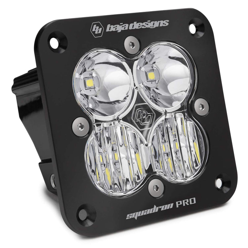 Baja Designs Flush Mount Squadron Pro Black LED Light Pod (Driving/Combo; Clear)
