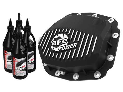 aFe Power Pro Series 46-71181B Differential Cover Black w/Machined Fins & Gear Oil (Super 8.8 axle)