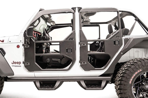 18-C Jeep Jl Fab Fours Rear Full Tube Doors Bare Steel
