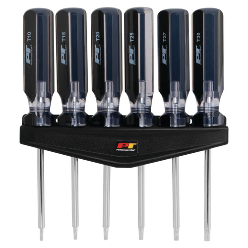 W80006 Performance Tool 6-Piece Professional Star Driver Set with Rack