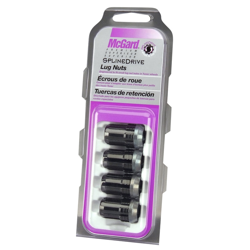 McGard Black SplineDrive 65354BK Lug Nuts (M12 x 1.25 Thread Size) - Set of 4, 4 Lug Nuts