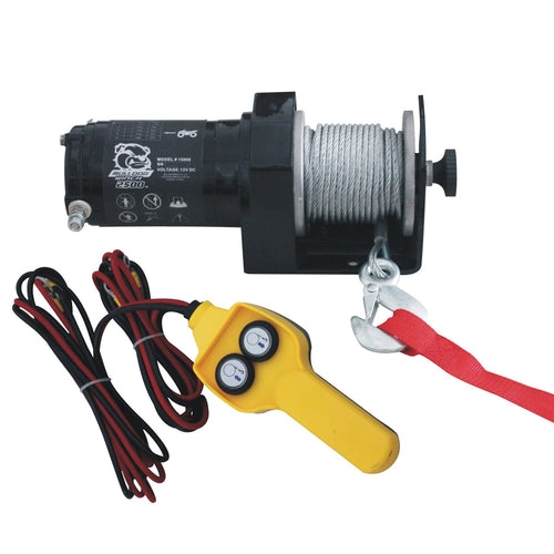 Winch BULLDOG 15008 (2000lb Utility with 50 Ft Wire Rope, Hand held Controller)