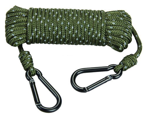 30ft Heavy Duty Reflective Treestand Rope - Hunters Specialties Hunting Large-Diameter Rope with 2 Carabiner Clips