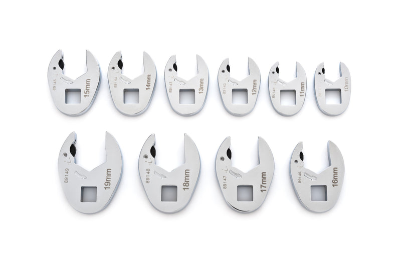 Metric 10 Piece Ratcheting Crowfoot Wrench Set