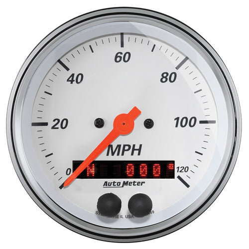 Auto Meter 3-3/8 Speedometer GPS 120MPH Arctic White Series