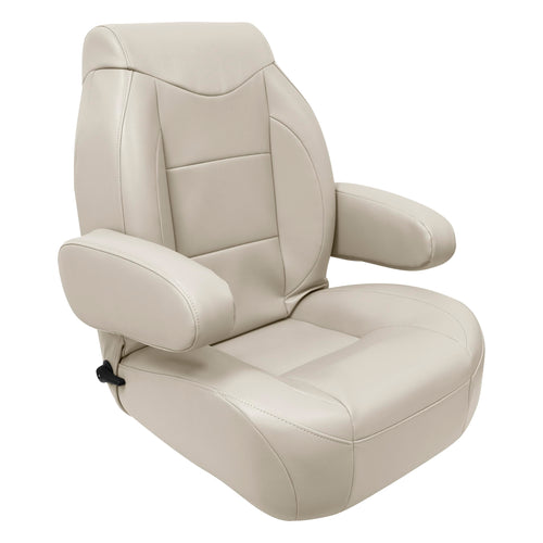 High Back Wise 3126-990 Premier Pontoon/Boat Reclining Helm with Flip Up Arm Rests - Platinum
