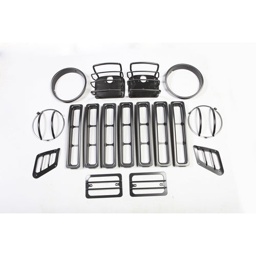 Euro Guard Kit, Rugged Ridge Black, 17 Piece | 12495.03 | Fits 1997-2006 Jeep Wrangler TJ