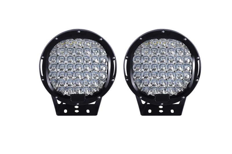Vigor Roll Bar Black Horse W/Cross Bar Incl.Set of 9" Black Round LED Light Modular Black Compatible with 2005-2021 Nissan Frontier-VRCB6407B-PL69B