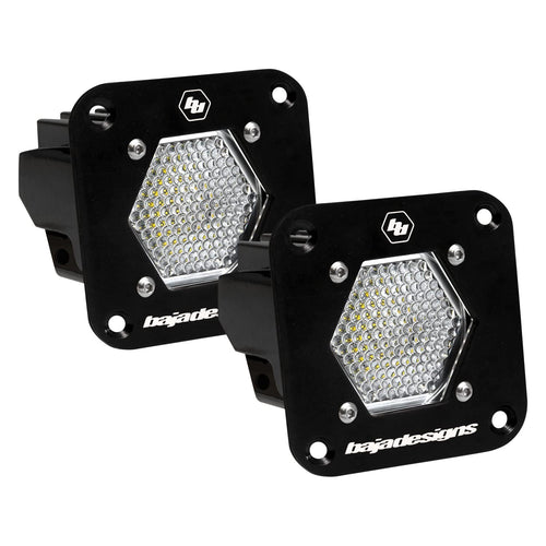 Baja Designs Flush Mount S1 Black LED Light Pod Reverse Kit (Clear) (Work/Scene Beam - Clear)