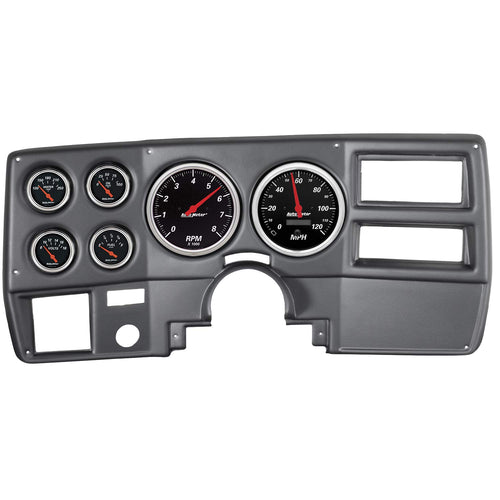 Auto Meter Gauge Kit 7027-DB, 6 Pc, Chevy Truck/Suburban 73-83, Tach/Mph/Fuel/Oilp/Wtmp/Volt, Db