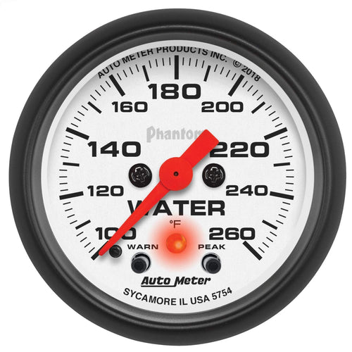 AutoMeter 5754 Water Temp Gauge, 2 1/16", 260ºf, Digital Stepper Motor W/Pk & Wrn, Phantom