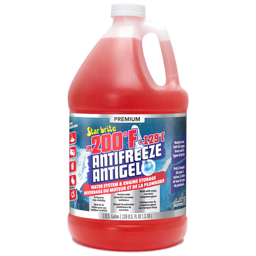 Non-Toxic STAR BRITE Premium -200°F Antifreeze for RV, Marine & Water Systems, Propylene Glycol Formula with Corrosion Inhibitors, Ready-to-Use Cold Weather Protection