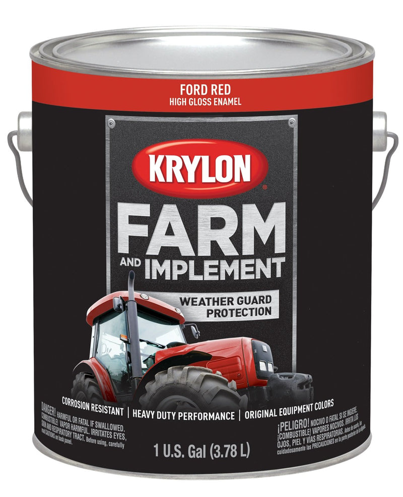 Krylon® 1972 Brush Farm & Implement, High Gloss, Ford Red, 1 Gallon Architectural Paints