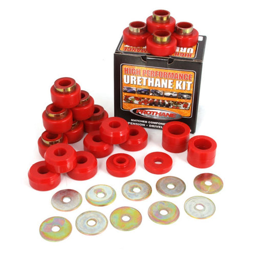 Body Mount Kit, Rugged Ridge, Red, 22 Pieces | 18351.05 | Fits 1987-1995 Jeep Wrangler YJ