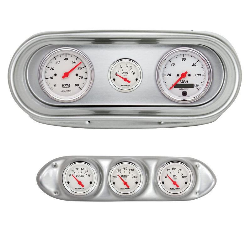 AutoMeter Dash Kit Direct Fit, Nova 62-65, Tach/Mph/Fuel/Oilp/Wtmp/Volt, Arctic White (2127-03)