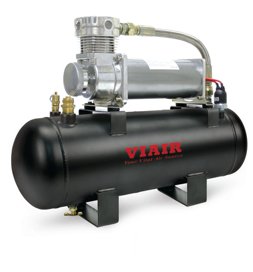 High-Flow VIAIR 200 PSI Air Source Kit | Hard Mount On Board Compressor with 2 Gallon Tank for Truck, Air Horns, Load Leveling Suspension
