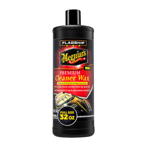 Meguiar's Premium Cleaner Wax Flagship M6132 - Pro-Grade Boat and RV Cleaner Wax for Fiberglass & Gel Coats - Remove Defects, Boost Gloss and Apply Long-Lasting Protection All in One Step, 32 Oz