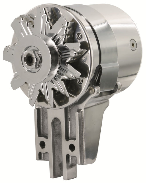 PowerGEN Powermaster - Polish Flat Head Strap MTG '49-'53 90A 12V Shorty w/Pulley for 5/8" Belt