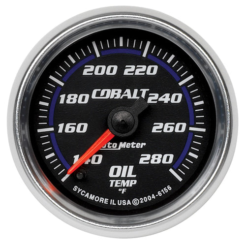 Auto Meter 6156 2-1/16" Cobalt 140-280 F Full Sweep Electric Oil Temperature Gauge
