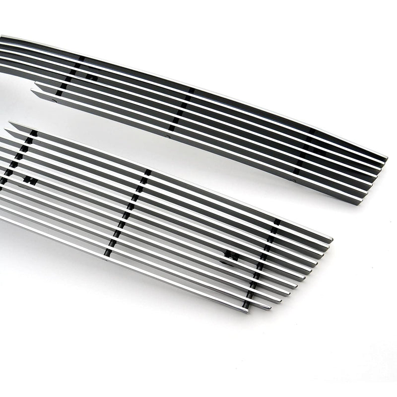 Billet Grille Compatible with Chevrolet Silverado (2006-2007), Polished, 2 Pc, Overlay - PN #21106