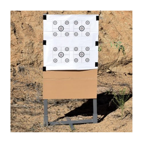 24" Birchwood Casey Steel Target Stand Kit for Shooting - Durable Powder-Coated Metal Folding Target Stand, 2 Uprights, Cardboard, Clips, Paper Targets & Carry Bag