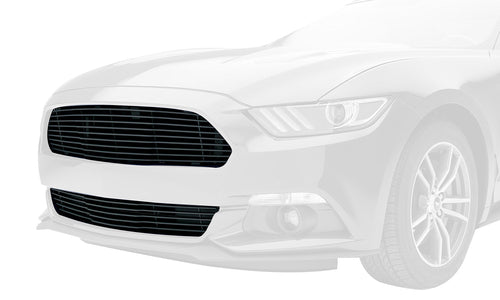 Compatible T-Rex Grilles with Mustang GT (2015-2017) Billet Bumper Grille, Black, 1 Pc, Overlay - PN #6225301
