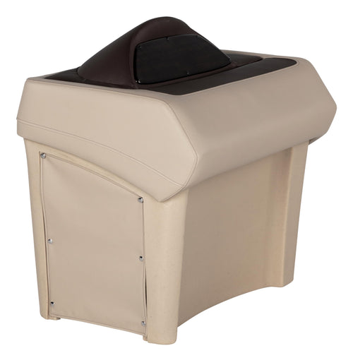 Rockport Series Lippert 34" Pontoon Helm Stand, Measures 34.5" L x 25" W x 34" H, Marine-Grade Vinyl, Stylish Upholstered Panels, Easy Installation, Fits Most Pontoons, Sand – 20221094193