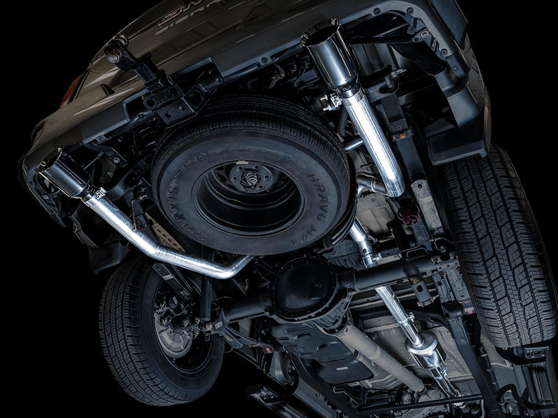 4th Gen GM 1500 AWE Tuning 5.3L 0FG Catback Split Rear Exit (Flat Bumper) - Quad Diamond Tips - 3015-33206