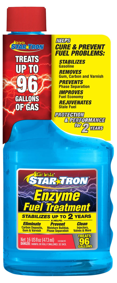 Enzyme Fuel Treatment Star Tron - Small Engine Formula - 16 Oz Treats up to 96 Gals, Gas Additive Rejuvenates & Stabilizes Old Gasoline, Cures & Prevents Ethanol Problems, Improves MPG (014316)