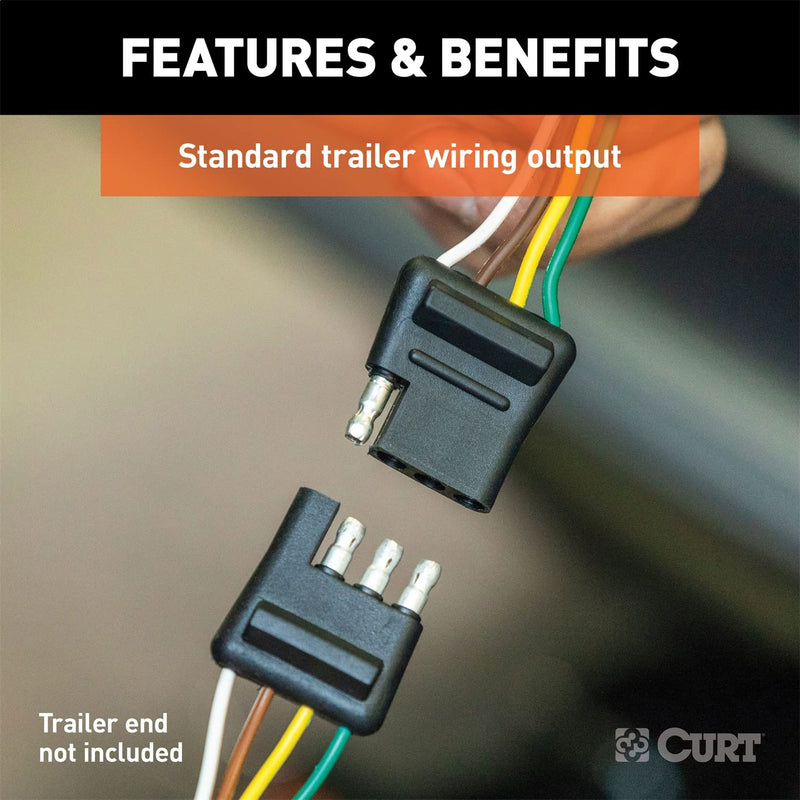 CURT 55587 Custom Vehicle-Side 4-Pin Trailer Wiring Harness, Fits Select Ford Freestyle, Five Hundred