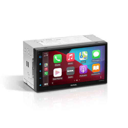 Apple CarPlay Sound Storm Laboratories DD999ACPW Wireless Android Auto Car Multimedia Player - Double-Din, 6.75 Inch Capacitive Touchscreen, Bluetooth, USB, No CD DVD Player, Multi-Color Illumination