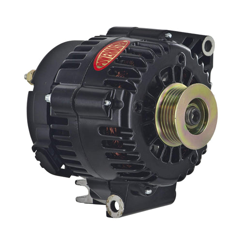 Black Powermaster 58287 Alternator (AD230 165A 6 Groove Pulley Side Mating OE Hookup PLFS)