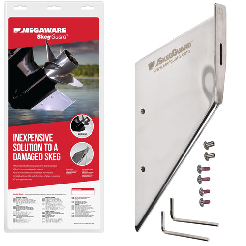 KEELGUARD MEGAWARE 27151 SKEGGUARD Fits Yamaha 150-175hp 2 & 4 Str 1984-Present, 200hp 2.8L Inline-4 2012-Pres, 350 5.3L V8 2007-2019 316 Marine-Grade Stainless Steel Skeg Guard Protector with Drain